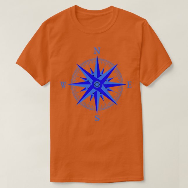 Camisa Náutica de Compass Rosa de Vento para Naveg (Frente do Design)