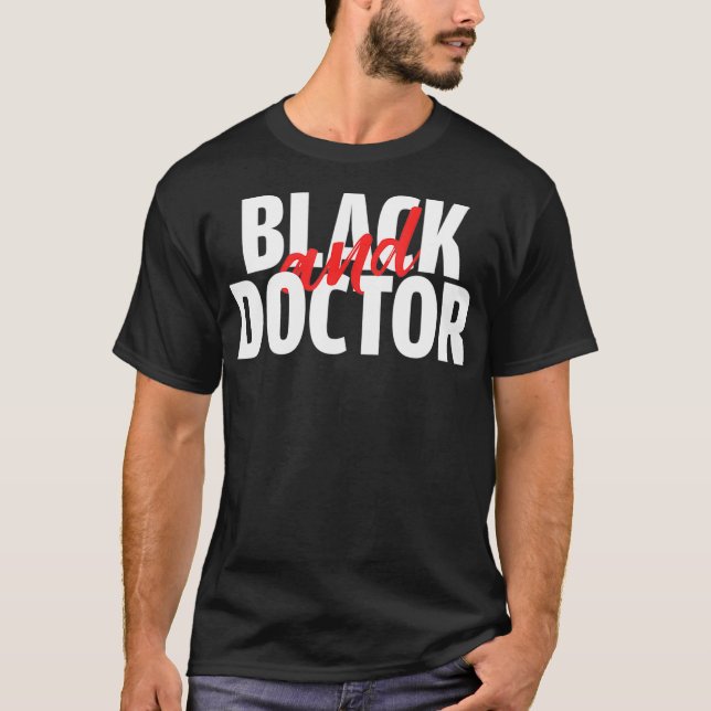 Camisa negra e Doutor para história negra mês tsh (Frente)