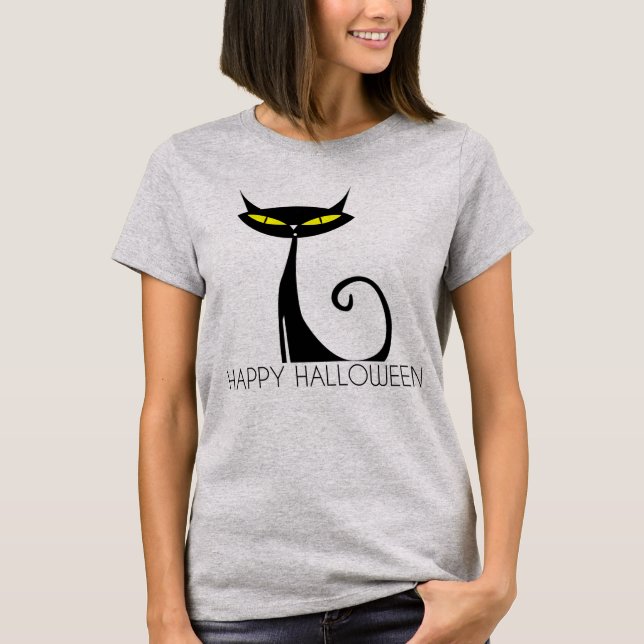 Camisa Negra Feliz de Halloween (Frente)