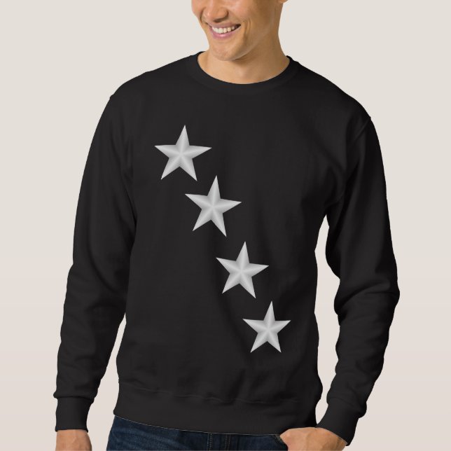 Camisa Negra Homem com Estrelas Diagonais (Frente)