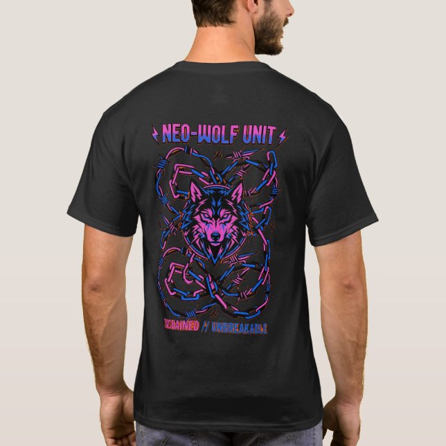 Camisa Neo Wolf Unit – Gráfico de Lobo Cyberpunk N (Verso)