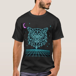 Camisa Neon Owl Synthwave - Retro Night Watcher