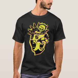 Camisa Neon Punk Skull Rebel Streetwear Gráfica