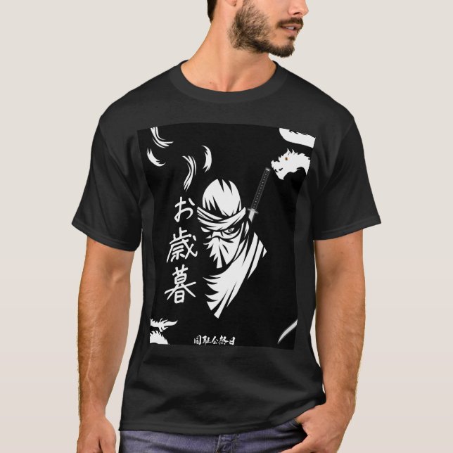 Camisa Ninja Japonesa Com Kanji (Frente)