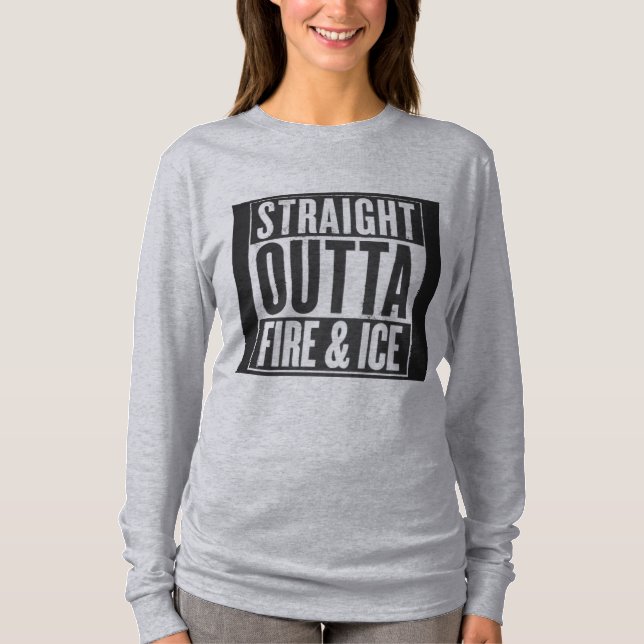 Camisa nova reta do equilíbrio do fogo e do gelo (Frente)