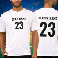 Camisa Número da Equipe Esportiva Preto Branco
