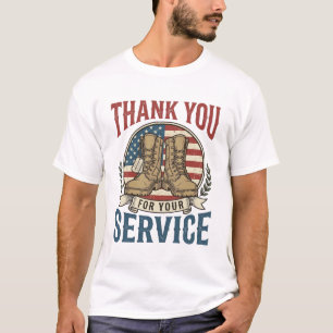 Camisa Obrigado pelo Seu Serviço Botas Militares D