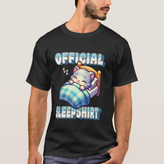 Camisa Oficial de Dormir com Design de Gato Fofo D