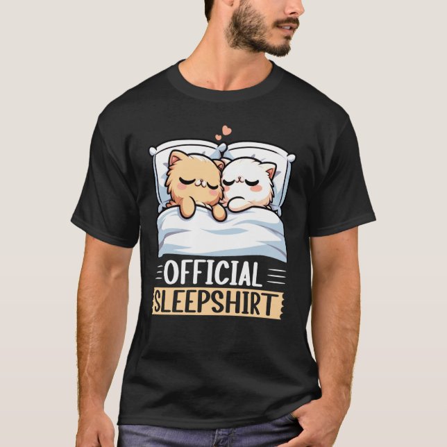 Camisa Oficial de Dormir Gata Persa Engraçada Roup (Frente)