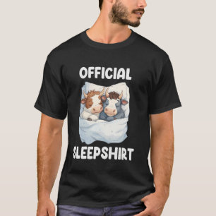 Camisa Oficial de Dormir Vaca Adormecida Fofa Aman
