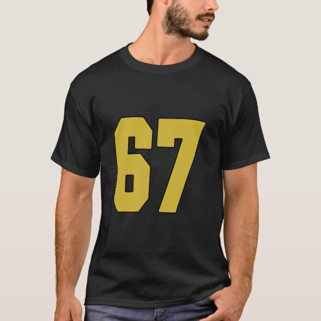 Camisa Old Gold Black Número 67 Uniforme de Jogado (Frente)