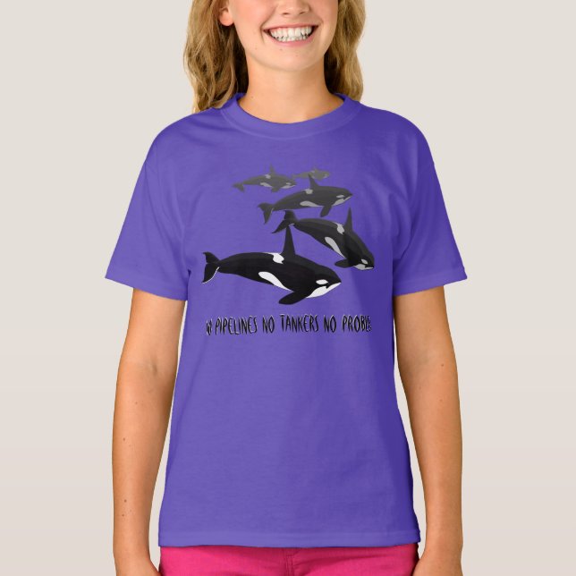 Camisa orgânica da orca do t-shirt da baleia da (Frente)