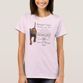 Camisa Orgânica das Mulheres de Tigre Ameaçadas de