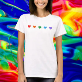 Camisa Orgulho Corações Arco-Íris