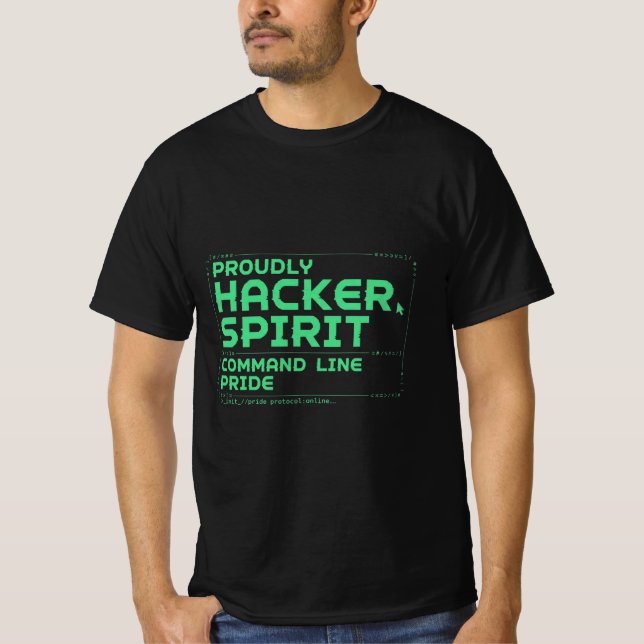 Camisa Orgulho Linha de Comando de Computador Retr (Frente)