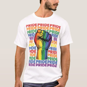 Camisa Orgulho Vintage Punho Erguido Arco-íris Des