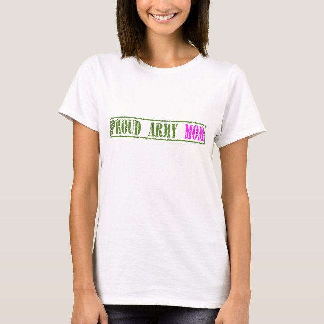 Camisa orgulhosa das senhoras da mamã do exército (Frente)