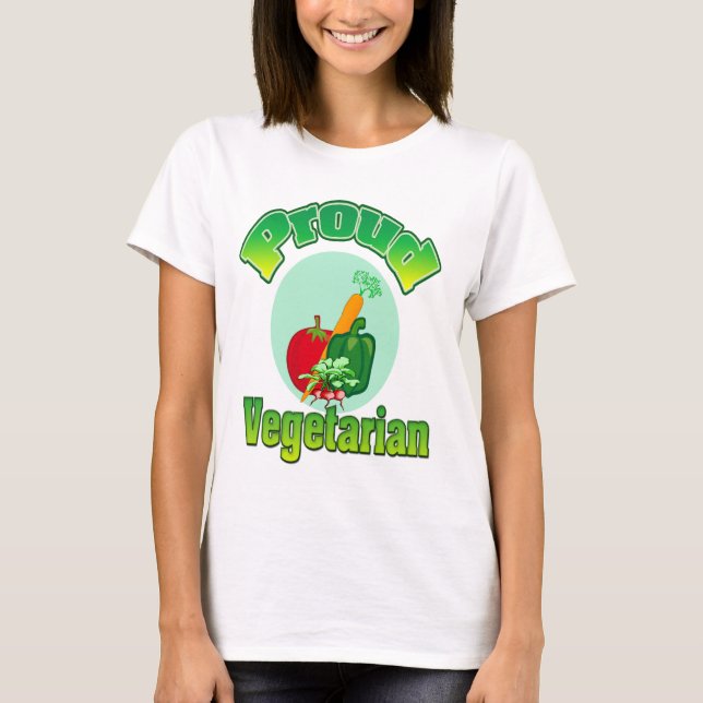 Camisa orgulhosa do vegetariano (Frente)