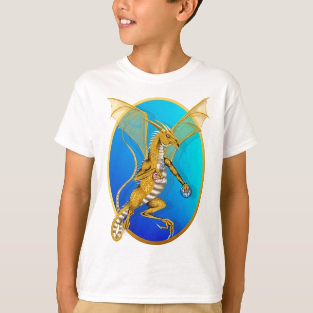Camisa Oval do Dragão Dourado Enjoada (Frente)