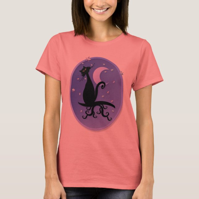 Camisa Oval do Gatinho Meia-Noite (Frente)