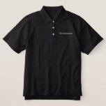 Camisa padrinho de casamento Polo<br><div class="desc">Padrinho de casamento Polo Shirt é mostrado a preto com texto bordado branco. Personalize este item ou comprar conforme mostrado.</div>