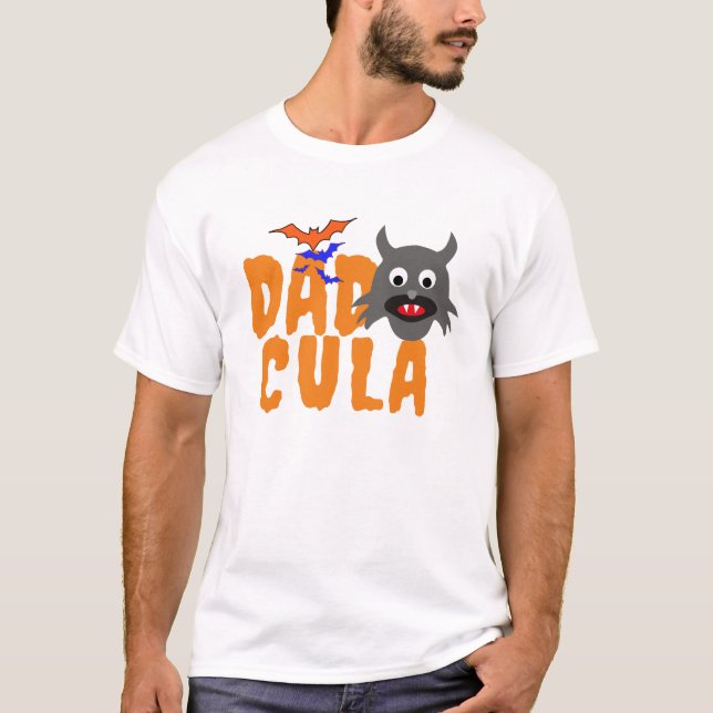 Camisa Pai Drácula Engraçada | Design de Figuras d (Frente)