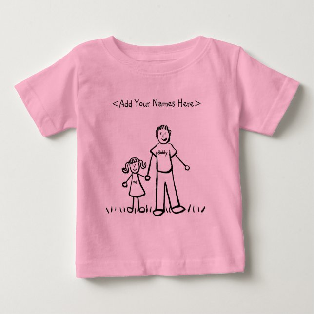 Camisa Pai e Filha (Frente de Nomes Personalizados (Frente)