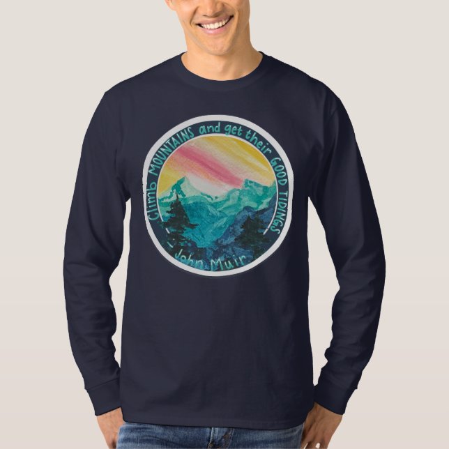 Camisa paisagem montanhosa - john muir - escalada (Frente)