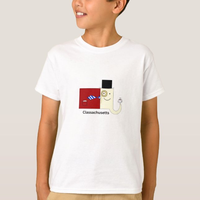 Camisa para crianças Classachusetts Massachusetts (Frente)