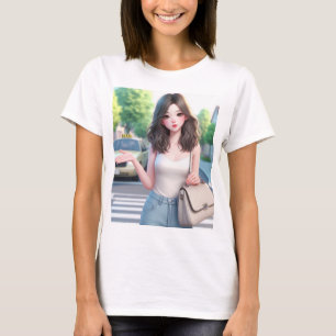 Camisa para mulheres com bela Impressão de arte 3D