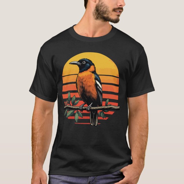 Camisa Pássaro Oriole Vintage - Observação de Páss (Frente)