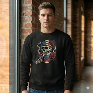 Camisa Patriot Skull Coffee & Cigarette USA Flag