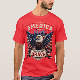 Camisa Patriótica Águia Americana 4 de Julho Desig