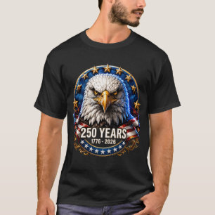 Camisa Patriótica Águia Escudo EUA 250 Anos 1776-