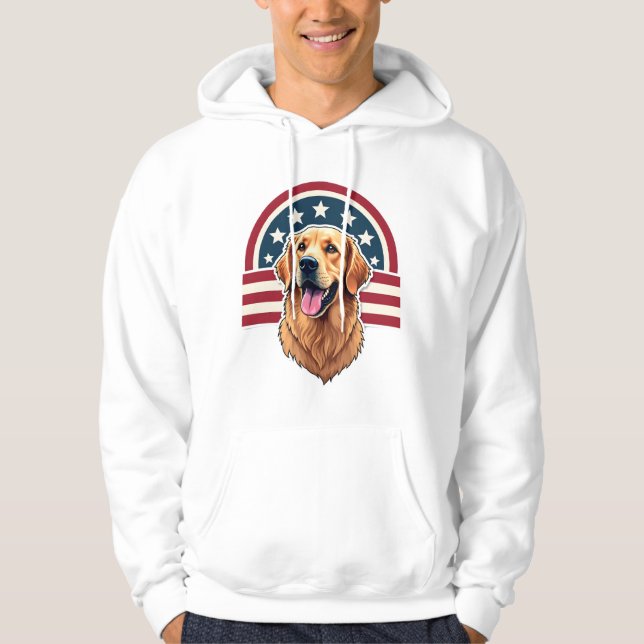 Camisa Patriótica com Arco de Golden Retriever 2 (Frente)