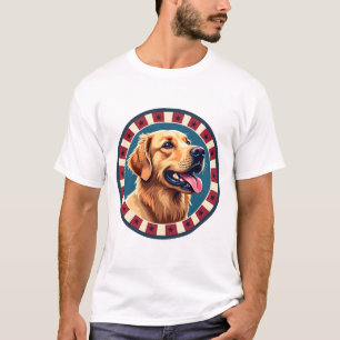 Camisa Patriótica com Golden Retriever em Círculo