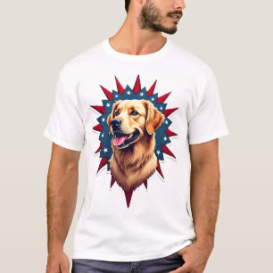 Camisa Patriótica com Golden Retriever no Canto 2