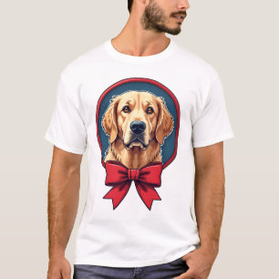 Camisa Patriótica com Halo de Fita do Golden Retri