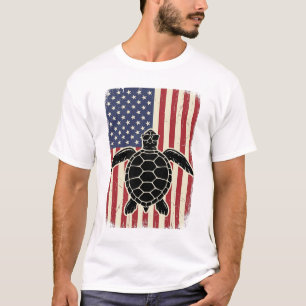 Camisa Patriótica da Bandeira Americana da Tartaru