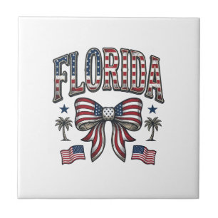 Camisa Patriótica da Flórida Vintage Bow Quatro de