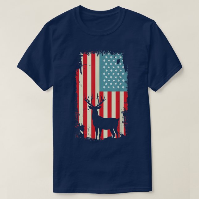 Camisa Patriótica De Caçador De Veados Americano P (Frente do Design)