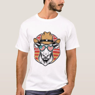 Camisa Patriótica de Cowboy Vintage Ocidental Arte