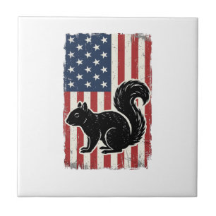 Camisa Patriótica de Esquilo da Bandeira Americana