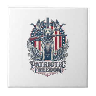 Camisa Patriótica de Gráficos Vetoriais de Caçador