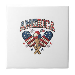 Camisa Patriótica de Sorvete Vintage América Desig