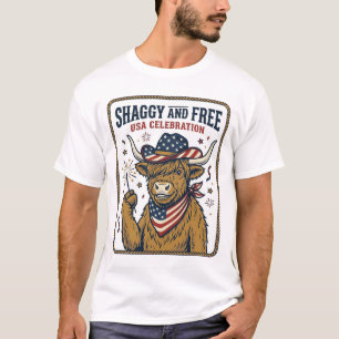 Camisa Patriótica de Vaca das Terras Altas Vintage