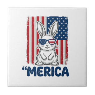 Camisa Patriótica do Coelho Vintage Merica Design_