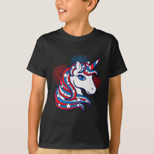 Camisa Patriótica Do Unicórnio Em 4 De Julho Para