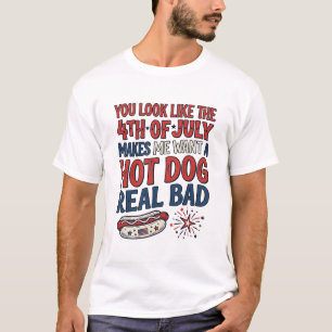 Camisa Patriótica Engraçada de Cachorro Quente de 