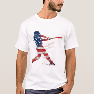 Camisa Patriótica EUA Bandeira Beisebol Batedor Ar